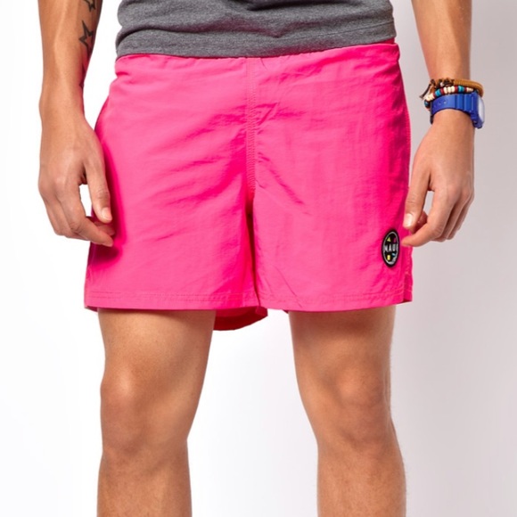 Maui and Sons Swim Maui And Sons Neon Hot Pink Mens Swim Trunks